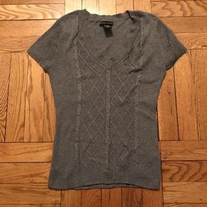 Gray Argyle Knit Shirt